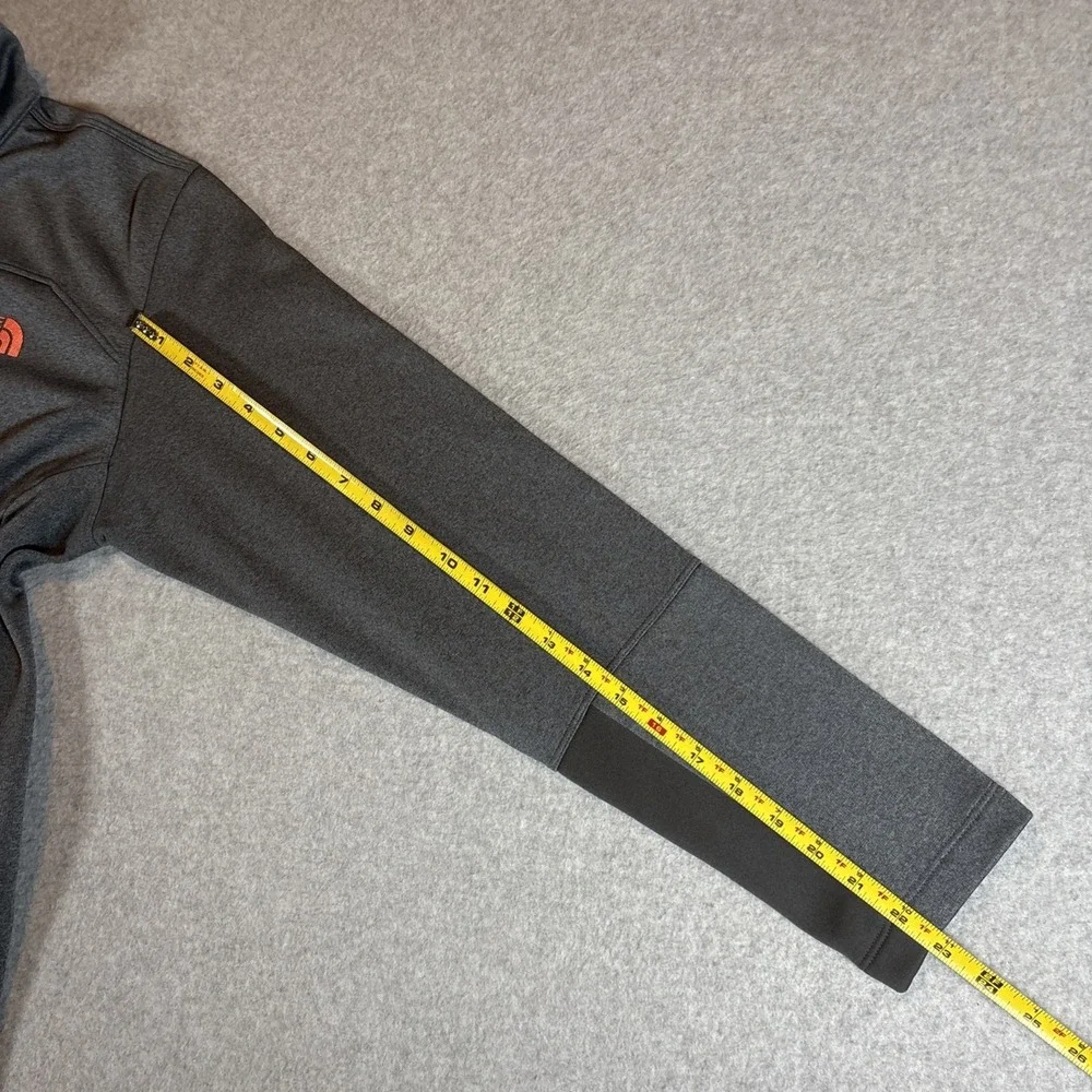 NORTH FACE GRAY ATHLETIC JACKET W/ ORANGE LOGO & HALF ZIPPER MENS L EXCELLENT